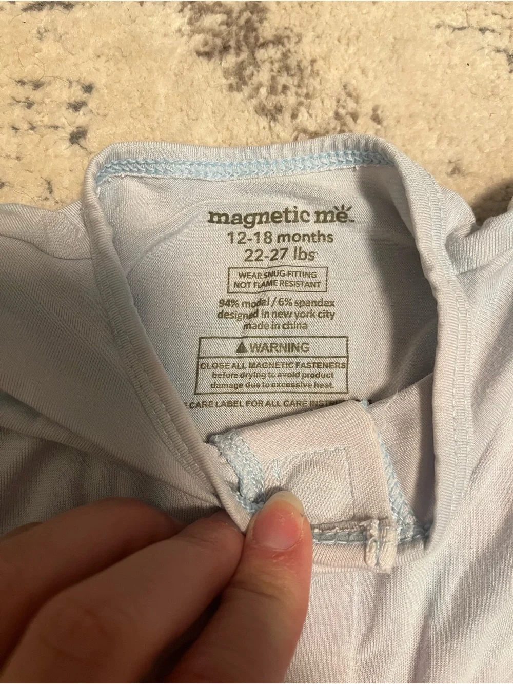 Magnetic Me Pale Blue Unisex Footed Sleep Sack Pajamas
